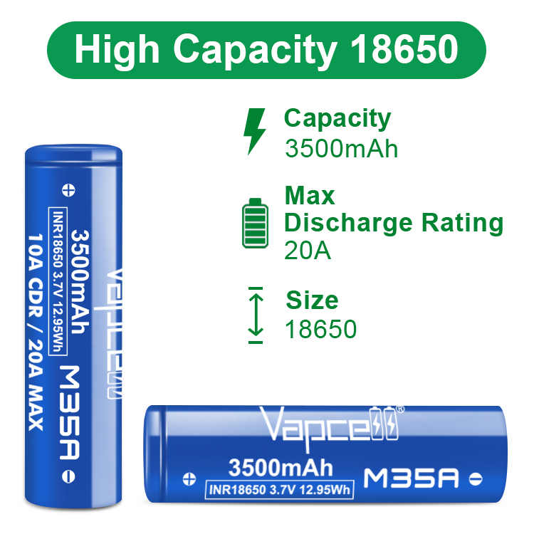 Vape Battery 18650 - الأصلي Vapcell M35A 18650 M35A 3500mah