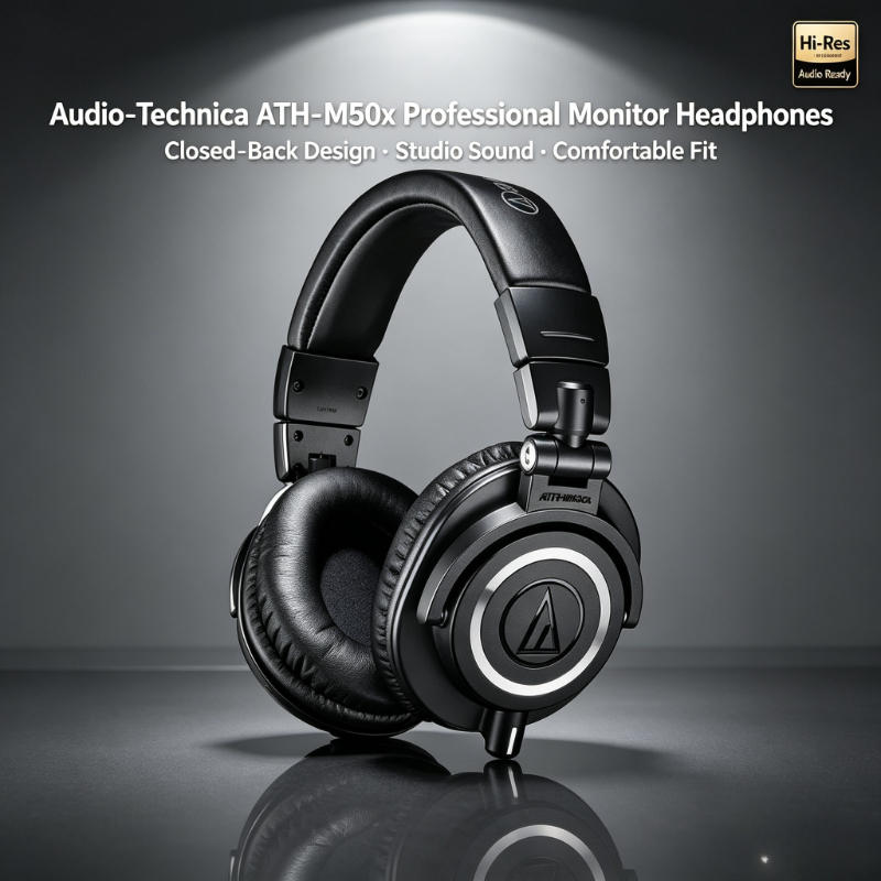 سماعات رأس احترافية Audio-Tech - مراجعة Audio Technica Headphone Ath-M50X وسعره